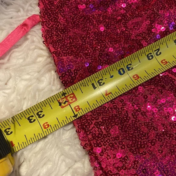 VNaix pink Barbie sequin Halter prom dress adjustable bust  XS-S 32-34 NWOT - Picture 7 of 8